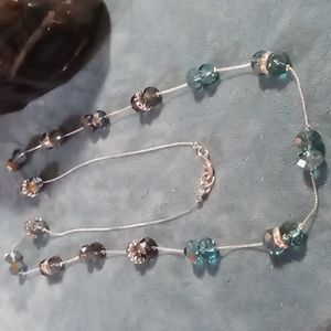 Kenneth cole long opalescent beaded  necklace.